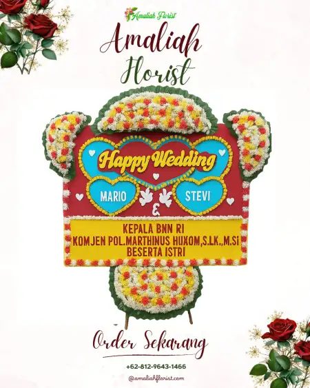 Papan Bunga Pernikahan Wusi